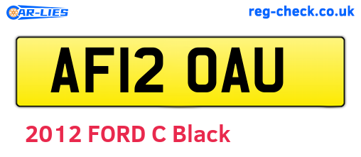 AF12OAU are the vehicle registration plates.