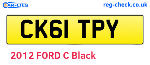 CK61TPY are the vehicle registration plates.