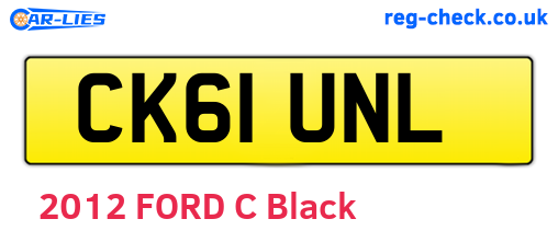 CK61UNL are the vehicle registration plates.