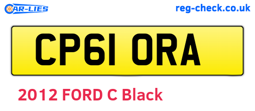 CP61ORA are the vehicle registration plates.