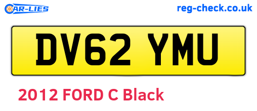 DV62YMU are the vehicle registration plates.