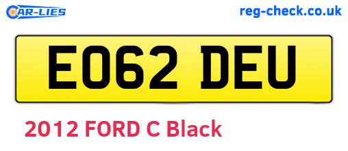 EO62DEU are the vehicle registration plates.