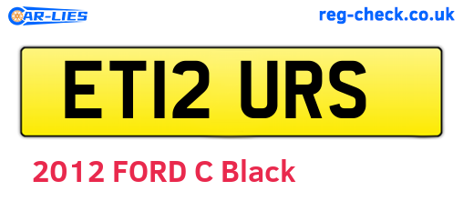ET12URS are the vehicle registration plates.