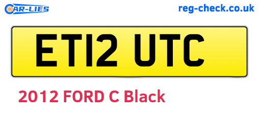 ET12UTC are the vehicle registration plates.