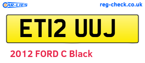ET12UUJ are the vehicle registration plates.