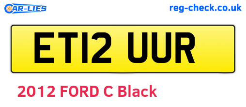 ET12UUR are the vehicle registration plates.