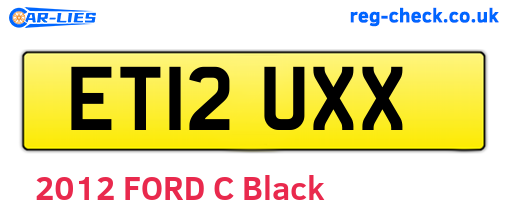 ET12UXX are the vehicle registration plates.