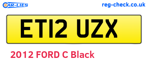 ET12UZX are the vehicle registration plates.