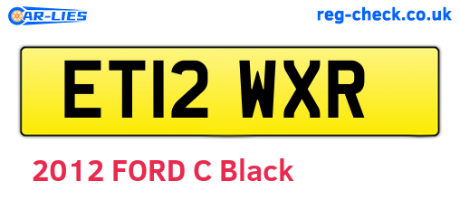 ET12WXR are the vehicle registration plates.