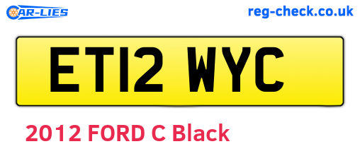 ET12WYC are the vehicle registration plates.
