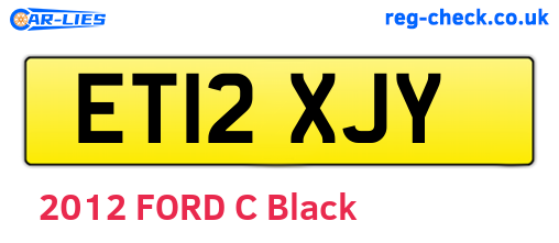 ET12XJY are the vehicle registration plates.