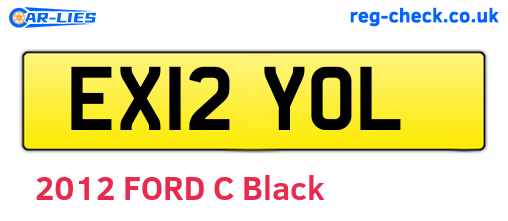 EX12YOL are the vehicle registration plates.