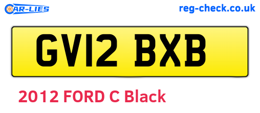 GV12BXB are the vehicle registration plates.