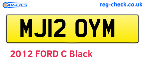 MJ12OYM are the vehicle registration plates.