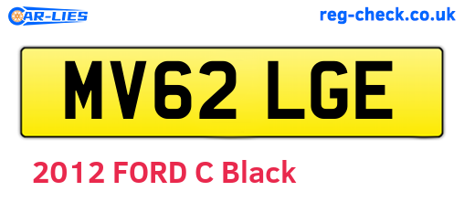 MV62LGE are the vehicle registration plates.