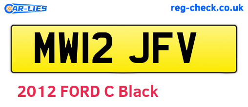 MW12JFV are the vehicle registration plates.