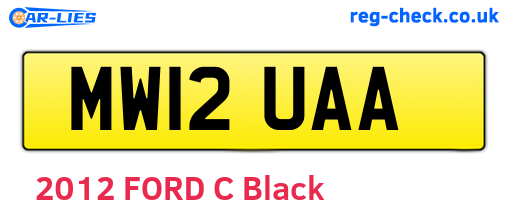 MW12UAA are the vehicle registration plates.