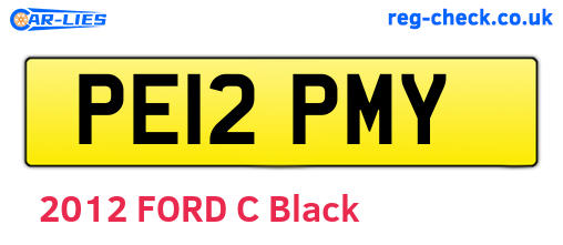 PE12PMY are the vehicle registration plates.