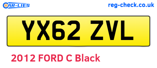 YX62ZVL are the vehicle registration plates.