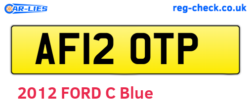 AF12OTP are the vehicle registration plates.