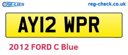 AY12WPR are the vehicle registration plates.