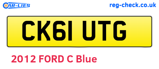 CK61UTG are the vehicle registration plates.