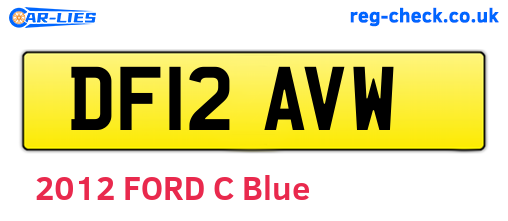 DF12AVW are the vehicle registration plates.