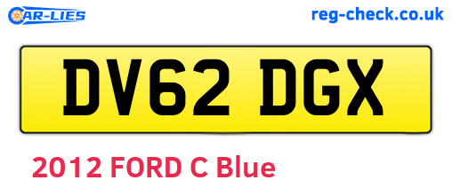 DV62DGX are the vehicle registration plates.