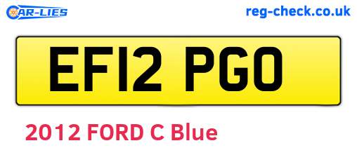 EF12PGO are the vehicle registration plates.