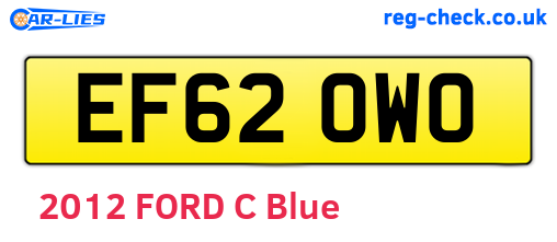 EF62OWO are the vehicle registration plates.