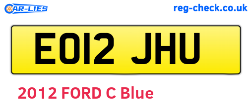 EO12JHU are the vehicle registration plates.
