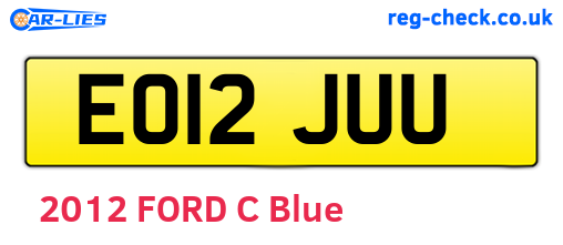 EO12JUU are the vehicle registration plates.