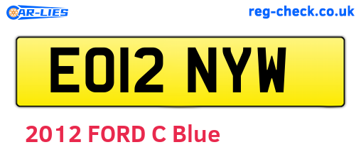 EO12NYW are the vehicle registration plates.