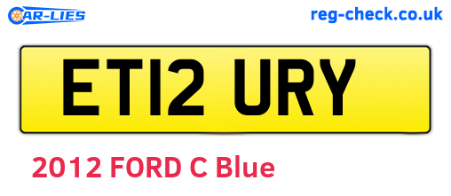 ET12URY are the vehicle registration plates.