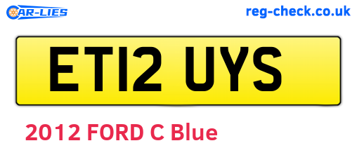ET12UYS are the vehicle registration plates.