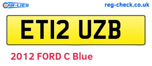 ET12UZB are the vehicle registration plates.