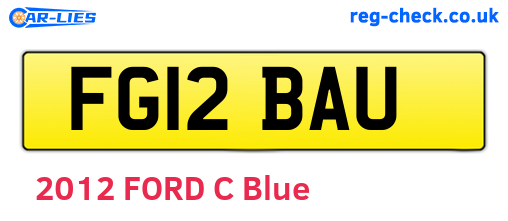 FG12BAU are the vehicle registration plates.