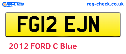 FG12EJN are the vehicle registration plates.