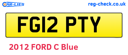 FG12PTY are the vehicle registration plates.