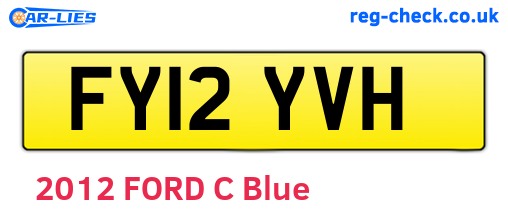 FY12YVH are the vehicle registration plates.