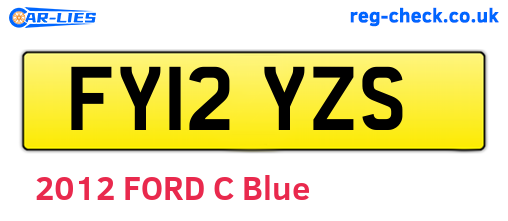 FY12YZS are the vehicle registration plates.