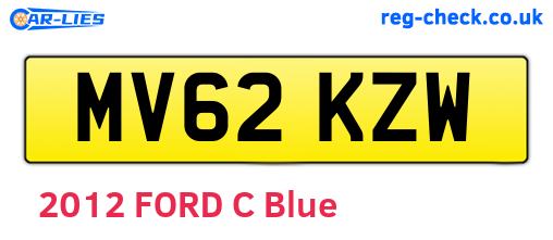 MV62KZW are the vehicle registration plates.