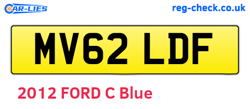 MV62LDF are the vehicle registration plates.