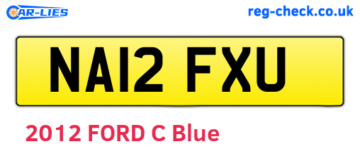 NA12FXU are the vehicle registration plates.