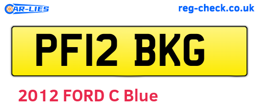 PF12BKG are the vehicle registration plates.