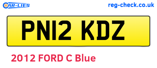 PN12KDZ are the vehicle registration plates.