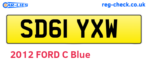 SD61YXW are the vehicle registration plates.