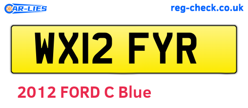 WX12FYR are the vehicle registration plates.