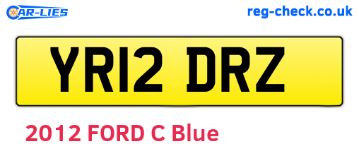 YR12DRZ are the vehicle registration plates.