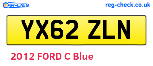 YX62ZLN are the vehicle registration plates.